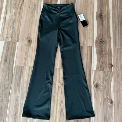R.SOFIA Active Flare Leggings Urban Chic Yoga Pants - Women's Small Green