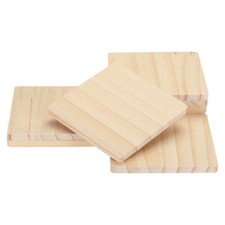 100x100mm Unfinished Wooden Coasters, 8 Pack Square Wood Coasters