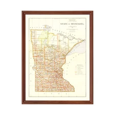 Old Map of Minnesota 1876 - Vintage Minnesota Art