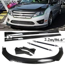 For Ford Fusion Front Bumper Body Kit Spoiler Side Skirt Rear Lip Gloss Black