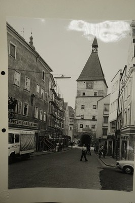 Photo Braunau Inn Bavaria Gate Tower Advertising Truck Business Street Company House Building