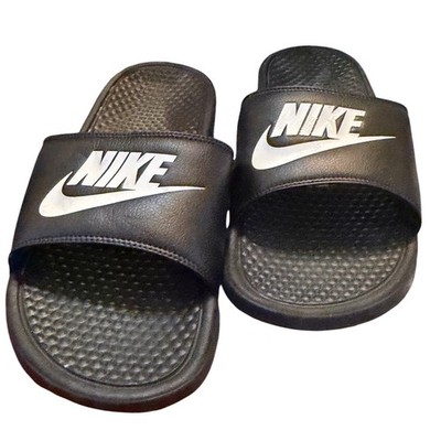 Nike Benassi JDI Black White Mens Slide Sandals Size 12 EUC
