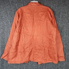 Coldwater Creek Jacket Womens M Linen Open Front Orange Pockets R41833