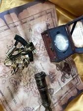 Ocean's Lost Treasure 2 Oz Pure Silver Coin Pirate Pkg telescope/sextant and map
