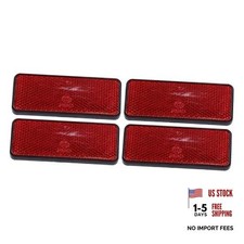 4 Pcs 87.5x34mm Plastic Universal Rectangular Reflective Warning Reflector Red