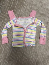 Little Sleepies 6-12 Months Multicolor Striped Bamboo Zip Long Sleeve One Piece
