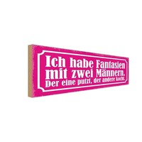 Holzschild 10X27 Cm Fantasien Zwei MäNnern 1 Putzt Dekoration Deko Geschenk Holz