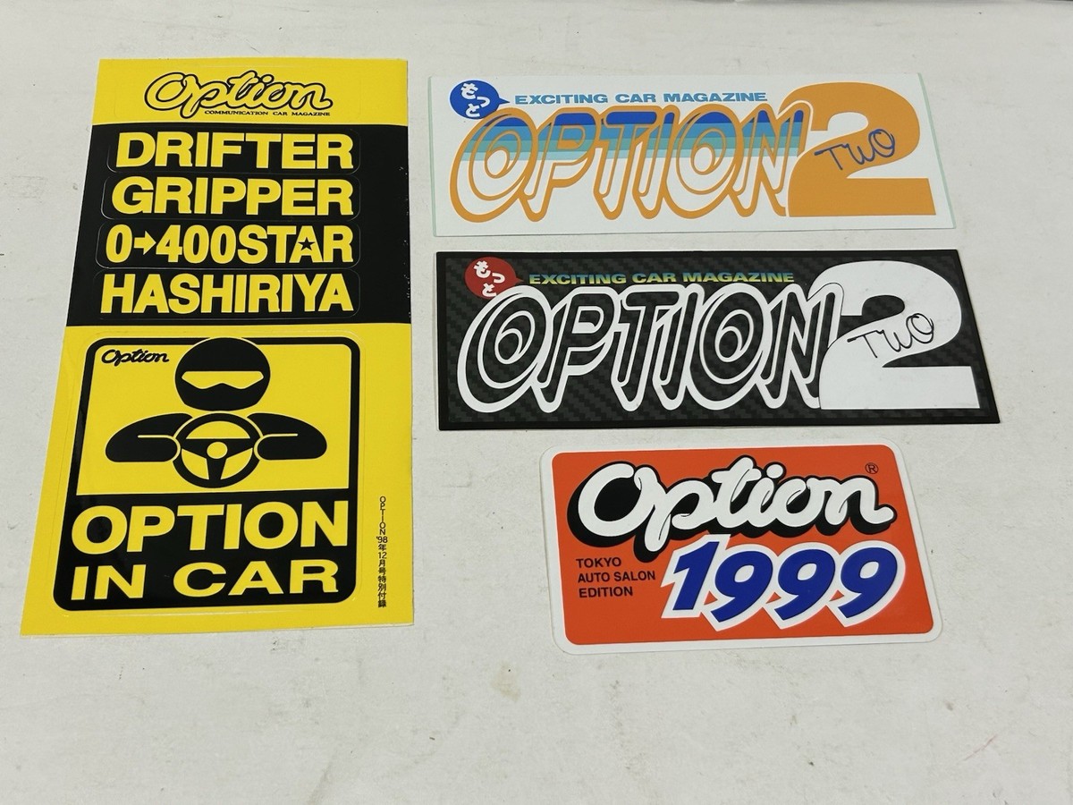 Option等 雑誌 当時物‼️ Vintage 90s Option Magazine Sticker Set Tokyo Auto Salon 1999