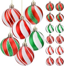 Liliful 12 Pcs 2.4 Inch Christmas Ball Ornaments Glittering Plastic Hanging...