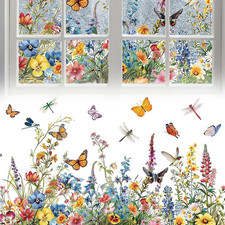 Fenstersticker Sommer Wildblumen Fenster Abziehbilder Blumenwiese Wildblumen Sch