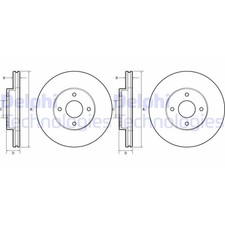 2X DELPHI BREMSSCHEIBEN 260mm BELÜFTET VORNE PASSEND FÜR NISSAN MICRA NOTE |