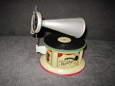 Antique BING KIDDYPHONE Phonograph With a Mini Record Spins Tin Litho Toy