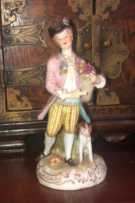 Dresden Figurine Georgian 18th Century Man Lord Antique Victorian S & G Gumps