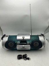 JVC RV-B550BU Kaboom Portable CD Cassette Boombox Radio w/ Cord Strap