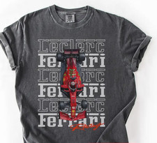 Remake Charles Leclerc Ferrari F1 Racing short sleeve charcoal shirt KV36419