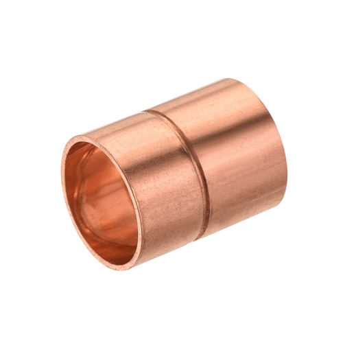 5PACK 1/2" ID Straight Copper Coupling Fittings with Rolled Tube Stop Sweat Ends
