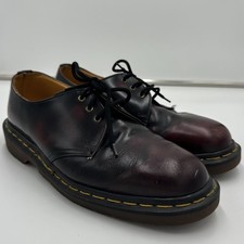 VTG Dr. Martens 1461 Made in England Red Washed Leather Oxford Docs Shoe Mens 7
