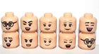Lego 10 Flesh Heads For Female Girl Minifigure Reversible