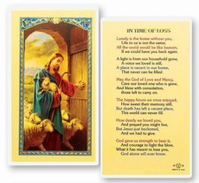 In Time of Loss,  prayer card, Pack of 25, Laminated