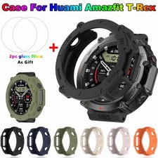 2-in-1 TPU Case Tempered Glass Screen Protector for Huami Amazfit T-Rex Ultra