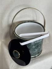 Green Colored Ice Bucket MCM Hollywood Regency Champagne Bar Cart Accessory