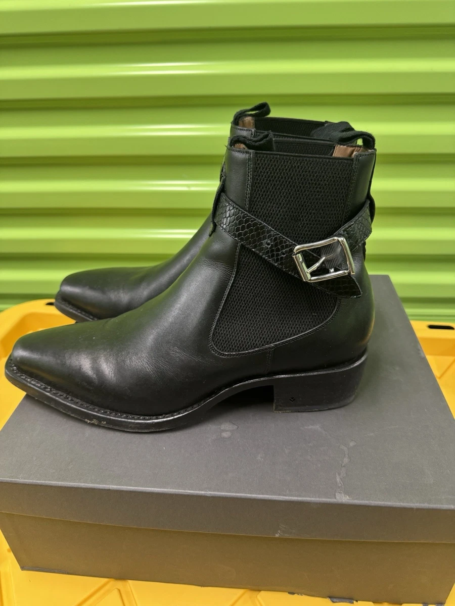 John Varvatos Buckle Leather Upper Boots for Men for Sale  display picture 3