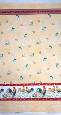 Daisy Kingdom Rooster Border Amy's Aprons Cotton Fabric #9227 3 Yards X 42"