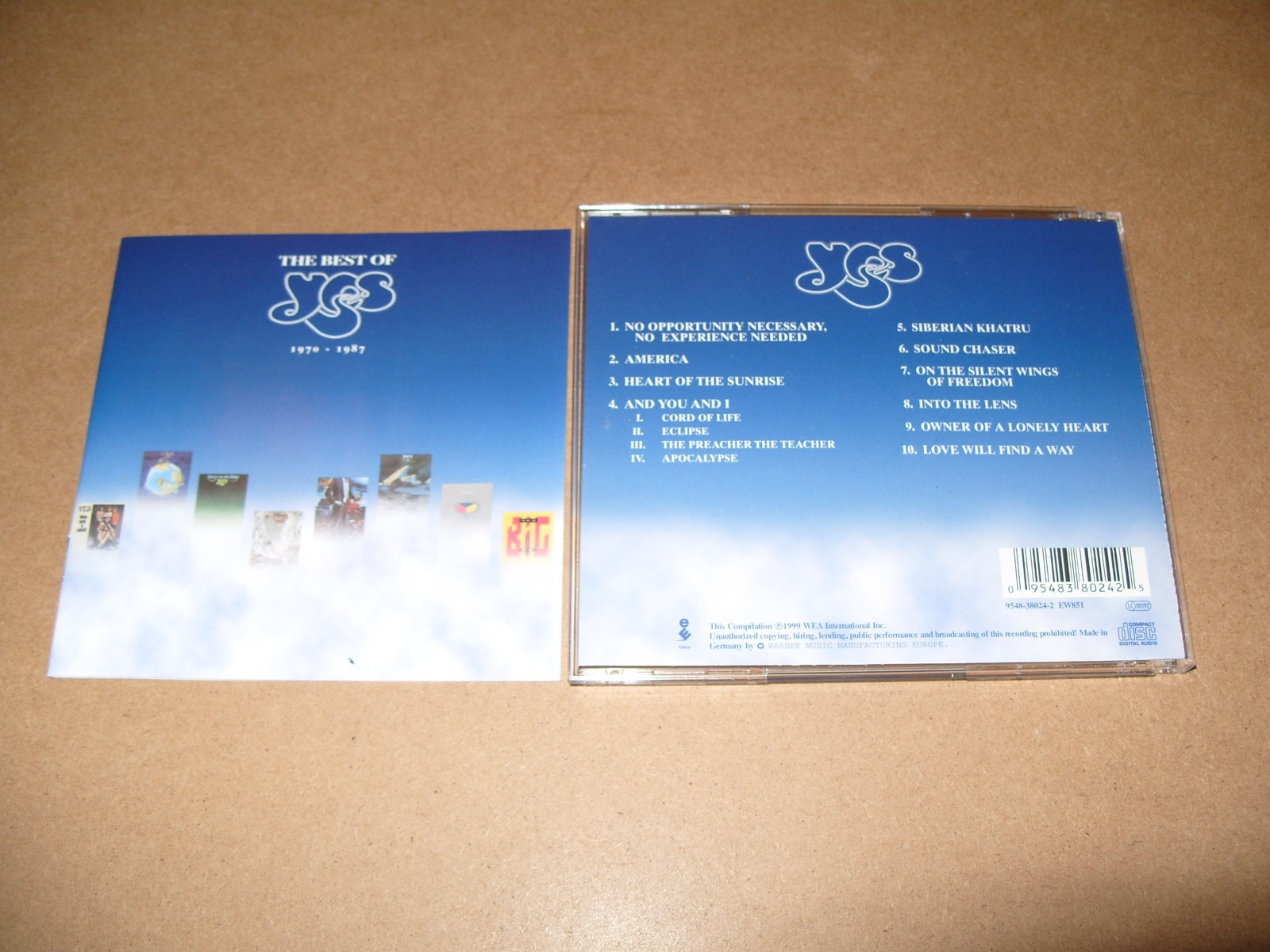 Yes – The Best Of Yes 1970-1987 - 1999 CD + INLAYS EXCELLENT+ CONDITION. (M1)