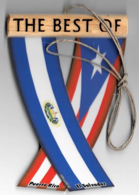 Rear view mirror car flags El Salvador and Puerto Rico unity flagz for the car