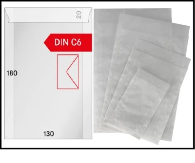 100-LINDNER-712-Bolsas de Pergamino-Bolsas de Pergamino-180x130mm-+-20mm-Bolsas de Pergamino