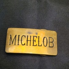 Vintage Michelob Brass Belt Buckle 4019 Taiwan R.O.C