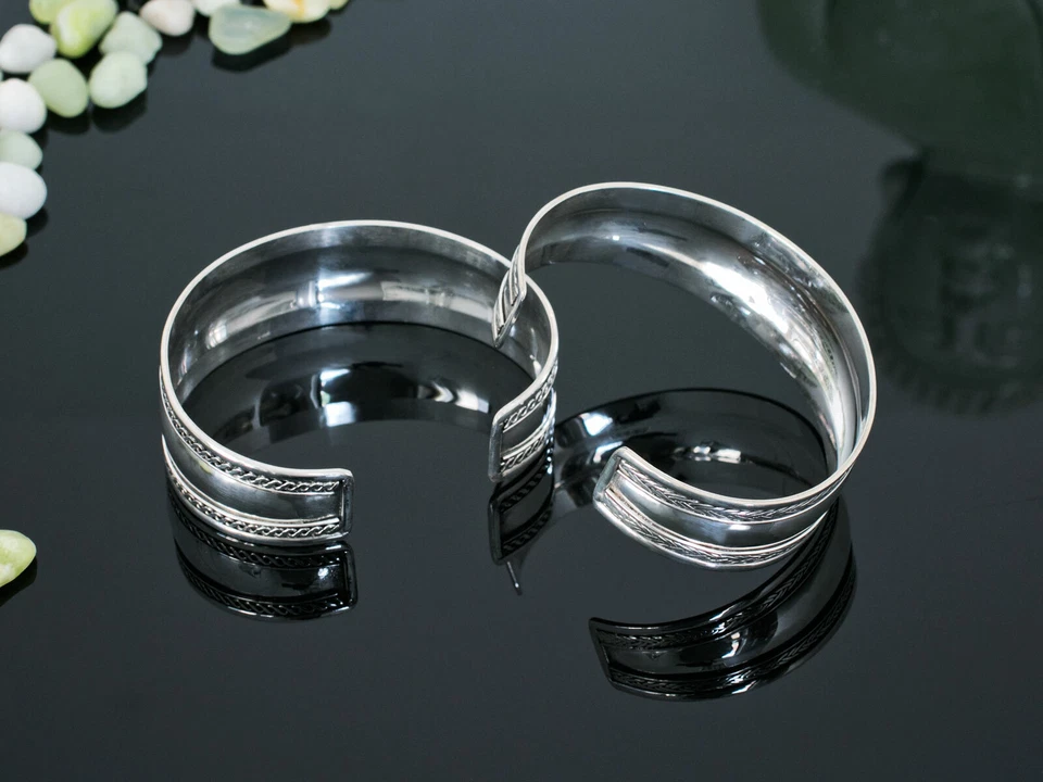 925 Silber Armreif Armspange Wikinger Armschmuck Damen Herren Kelten breit offen - Bild 4 von 4