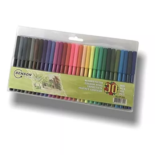 Benson 30 Rotuladores Colores A Espíritu Surtidos Bolígrafos de para Niños