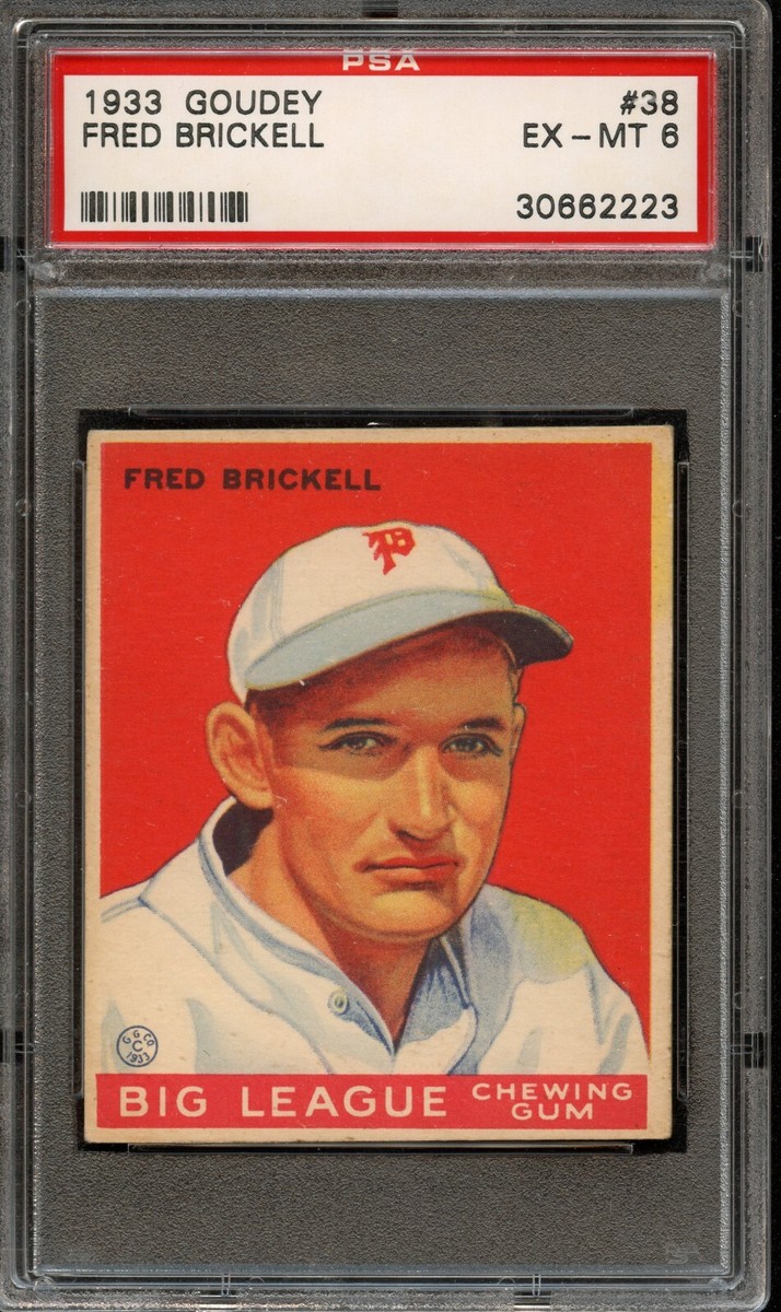 ちぇる　38 BB - 1933 Goudey - #38 - Fred Brickell - PSA 6 - EX-MT | eBay