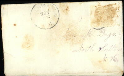 North Sutton New York (NY) Envelope M. Bage
