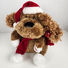Dan Dee Christmas Santa Dog Animated Plush Singing Bells Tested