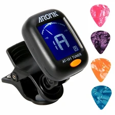 Clip On Guitar Tuner For All Instruments, Ukulele, Guitar, Bass, Mandolin,Violin