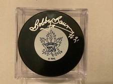 Bobby Baun autographed Hockey Puck Toronto Maple Leafs Signature COA
