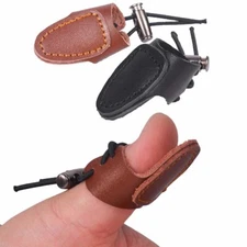 10pcs Archery Leather Thumb Ring Finger Guard Tab Glove Bow  Protection