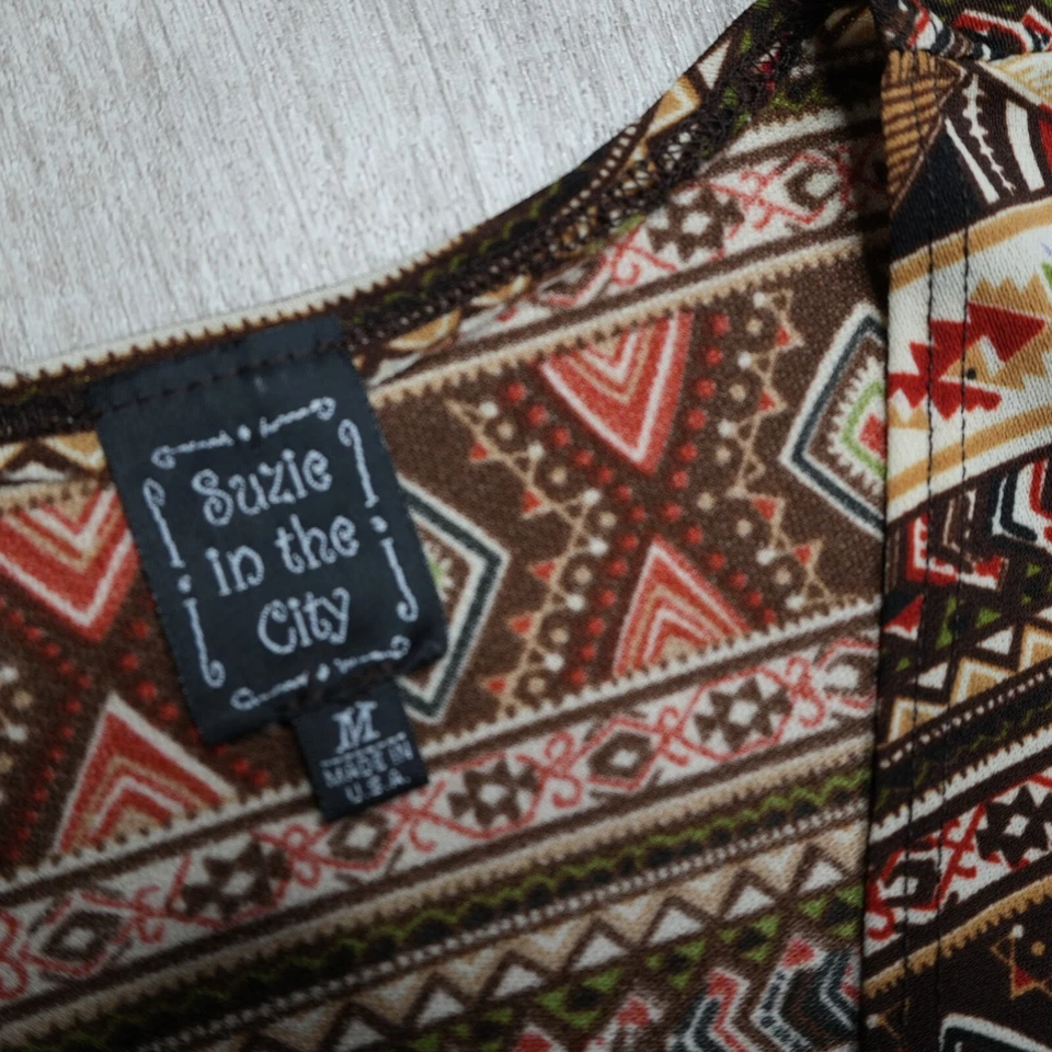 Top vintage Y2K para mujer boho festival azteca sin mangas talla M Foto 3 de 4