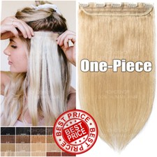 REAL THICK One Piece Clip In Remy Human Hair Extensions Full Head Ombre Blonde