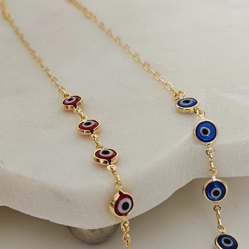 Evil Eye Bracelet, Protection Bracelet, Ajustable Evil Eye Bracelet, Paperclip - Image 2 of 4