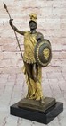 Statue sculpture marbre bronze guerrier légion romaine signée Drouot art NR
