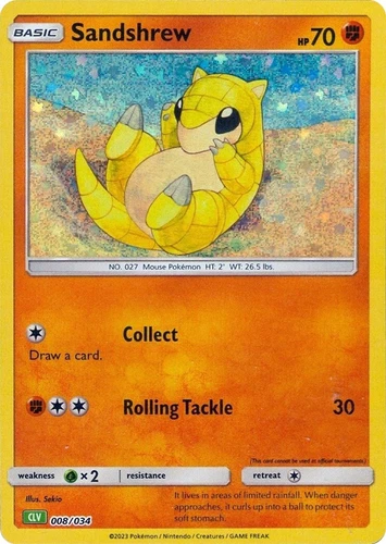 Sandshrew 008/034 Trading Card Game Classic