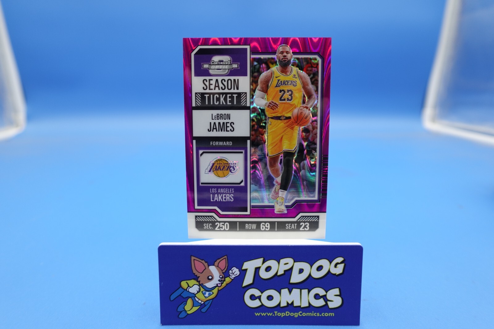 2023-24 Contenders Optic Season Ticket Lebron James #90 Purple Prizm SSP 12/18