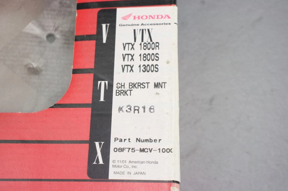 2006-2008 Honda VTX 1800 Backrest Mounting Bracket Kit 08F75-MCV-1000 - Image 2 of 2