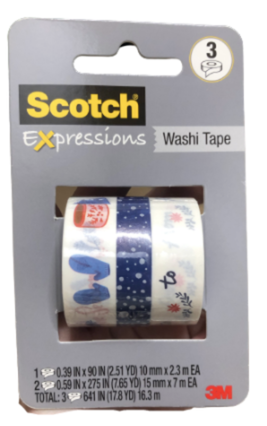 Scotch Expressions Washi Tape – 8 Rotoli Di Nastri Adesivi Decorativi, Fantasie E Colori Vari, Per Scrapbooking, Diario E Fai Da Te - 4