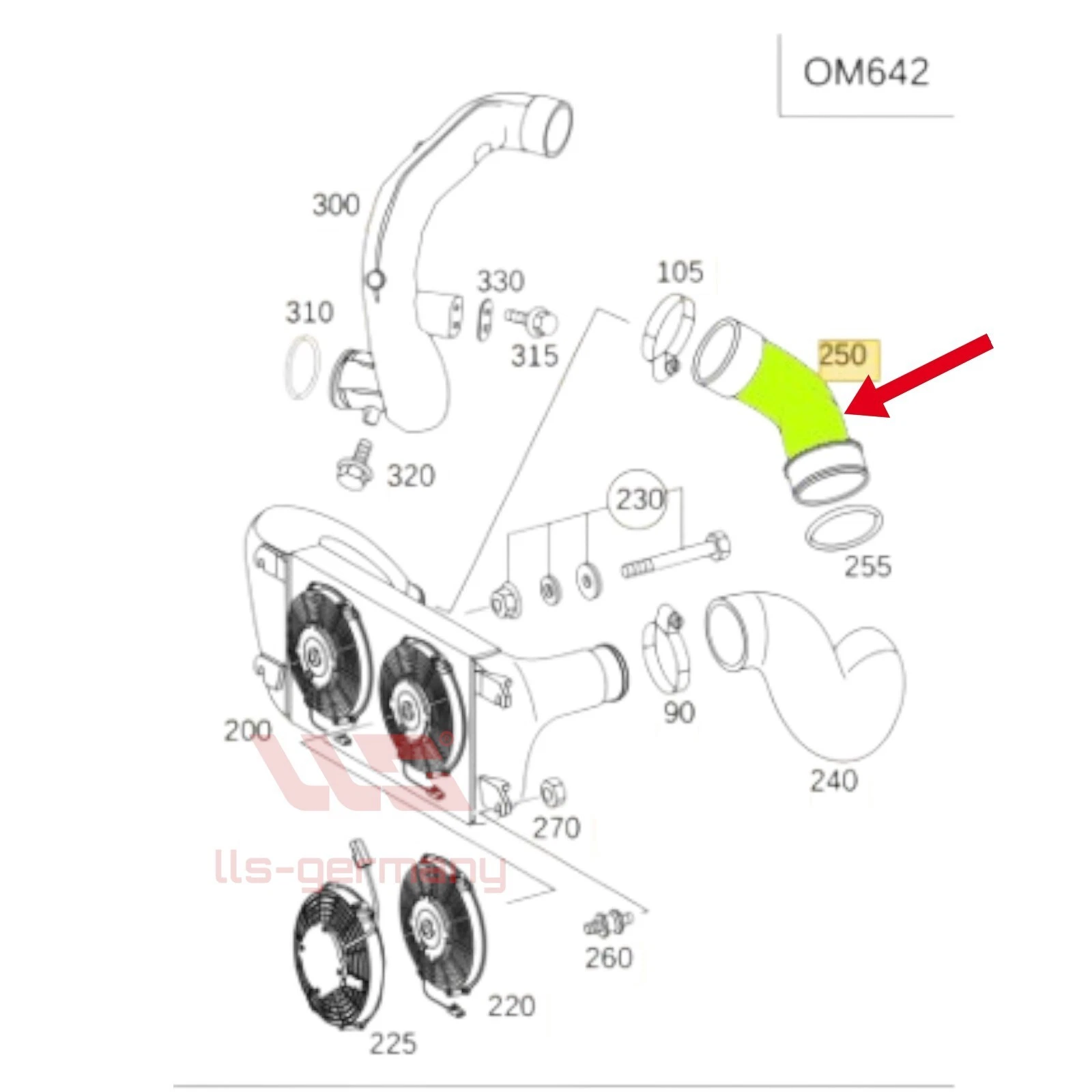 Turboschlauch Ladeluftschlauch für MERCEDES G-Klasse 270 CDI (W461) A 4615001075 - Bild 1 von 1