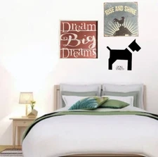 Sixtrees Ltd. RISE AND SHINE 12x12 Rustic Graphic Print Wooden Plaque Wall Art