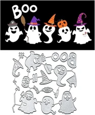 5Pcs/Set Halloween Magic Ghosts Metal Die Cuts Cutting Dies, Halloweenmagic Ghos